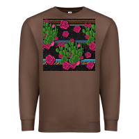 Chestnut mexican rose and cactus seamless pattern Premium Sweatshirt - BundleAndBundleShop