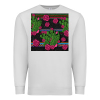 Dove Grey mexican rose and cactus seamless pattern Premium Sweatshirt - BundleAndBundleShop