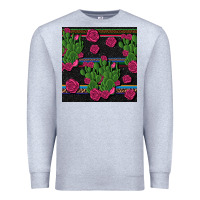 Heather Grey mexican rose and cactus seamless pattern Premium Sweatshirt - BundleAndBundleShop