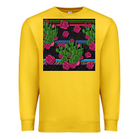 Lemon mexican rose and cactus seamless pattern Premium Sweatshirt - BundleAndBundleShop