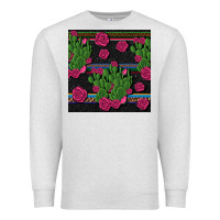 Oatmeal Heather mexican rose and cactus seamless pattern Premium Sweatshirt - BundleAndBundleShop