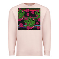 Pale Pink mexican rose and cactus seamless pattern Premium Sweatshirt - BundleAndBundleShop