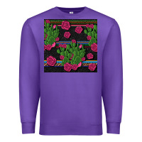 Purple mexican rose and cactus seamless pattern Premium Sweatshirt - BundleAndBundleShop
