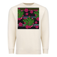 Sandshell mexican rose and cactus seamless pattern Premium Sweatshirt - BundleAndBundleShop