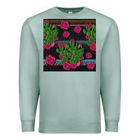 Seafoam mexican rose and cactus seamless pattern Premium Sweatshirt - BundleAndBundleShop