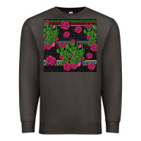 Smoke mexican rose and cactus seamless pattern Premium Sweatshirt - BundleAndBundleShop