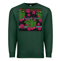 Sports Green mexican rose and cactus seamless pattern Premium Sweatshirt - BundleAndBundleShop