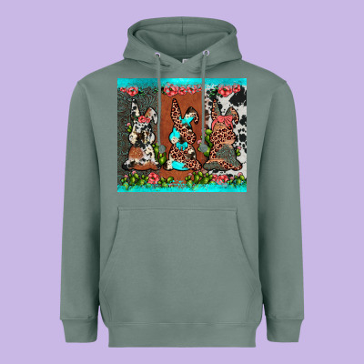 Easter Bunny's Leopard Cowhide Cactus Heavyweight Hoodie Designed By Jahusdesignshop
