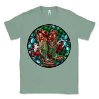 Sage Christmas Cowboy Boots Classic Tee - RanaPortraitStore