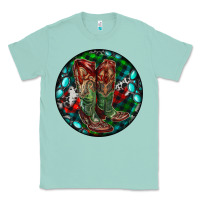 Seafoam Christmas Cowboy Boots Classic Tee - RanaPortraitStore