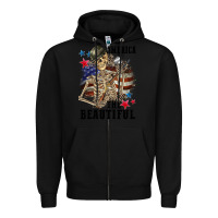 Black America the beautiful 4th of july Zipper Hoodie - CowGirlArtShop