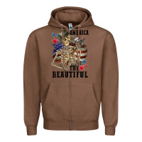 Chestnut America the beautiful 4th of july Zipper Hoodie - CowGirlArtShop