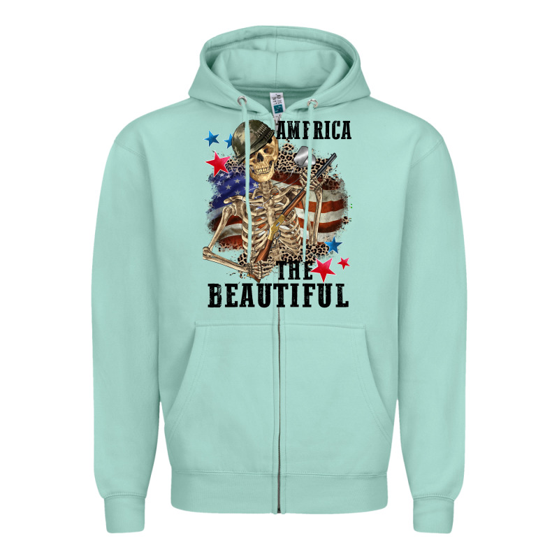 America The Beautiful 4th Of July Zipper Hoodie by CowGirlArtShop | Teevron