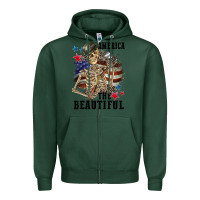 Sports Green America the beautiful 4th of july Zipper Hoodie - CowGirlArtShop