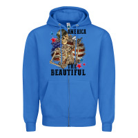 True Royal America the beautiful 4th of july Zipper Hoodie - CowGirlArtShop