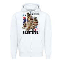 White America the beautiful 4th of july Zipper Hoodie - CowGirlArtShop