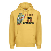 Antique Gold i love you u r beautiful frog Premium Hoodie - MaliasSmallBusiness