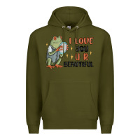 Army Green i love you u r beautiful frog Premium Hoodie - MaliasSmallBusiness