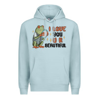 Blue Mist i love you u r beautiful frog Premium Hoodie - MaliasSmallBusiness