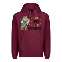 Burgundy i love you u r beautiful frog Premium Hoodie - MaliasSmallBusiness