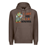 Coffee i love you u r beautiful frog Premium Hoodie - MaliasSmallBusiness