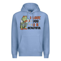 Colony Blue i love you u r beautiful frog Premium Hoodie - MaliasSmallBusiness