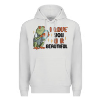 Dove Grey i love you u r beautiful frog Premium Hoodie - MaliasSmallBusiness