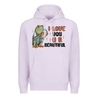 Lilac i love you u r beautiful frog Premium Hoodie - MaliasSmallBusiness