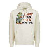 Oatmeal Heather i love you u r beautiful frog Premium Hoodie - MaliasSmallBusiness