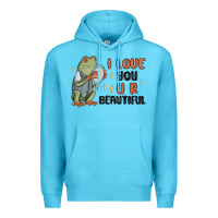 Ocean Blue i love you u r beautiful frog Premium Hoodie - MaliasSmallBusiness