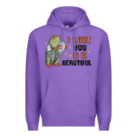 Purple i love you u r beautiful frog Premium Hoodie - MaliasSmallBusiness