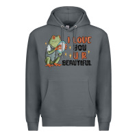 Rock i love you u r beautiful frog Premium Hoodie - MaliasSmallBusiness