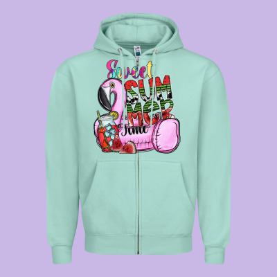Sweet Summer Time Zipper Hoodie Designed By Sublimationcraftshop