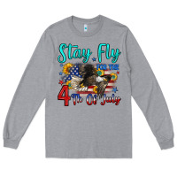 Heather Grey stay fly for the 4 th of july Long Sleeve Tee - Zillion Design Studio