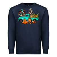 Navy cactus pumpkin truck fall Premium Sweatshirt - JahusDesignShop