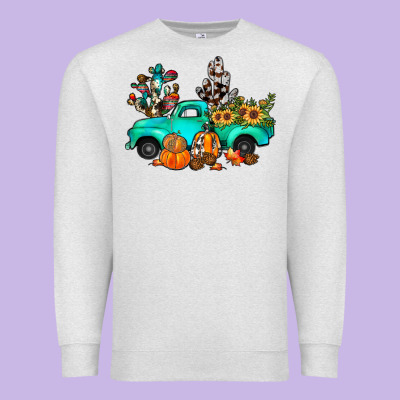 Cactus Pumpkin Truck Fall Premium Sweatshirt Designed By Jahusdesignshop