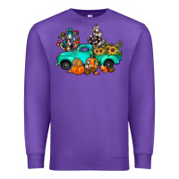 Purple cactus pumpkin truck fall Premium Sweatshirt - JahusDesignShop
