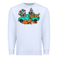 White cactus pumpkin truck fall Premium Sweatshirt - JahusDesignShop