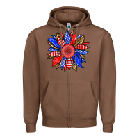 Chestnut America sunflower Zipper Hoodie - Neo Western