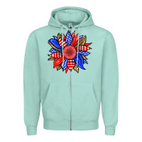 Seafoam America sunflower Zipper Hoodie - Neo Western