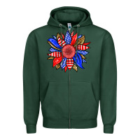 Sports Green America sunflower Zipper Hoodie - Neo Western
