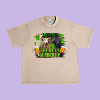 Lets Get Lucked Up Charolais And Black Angus Bull Urban Heavy Tee Designed By Ranaportraitstore