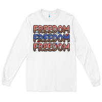 White freedom freedom freedom Long Sleeve Tee - Zillion Design Studio