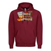 Burgundy wild about pumpkin spice Zipper Hoodie - CowhideDigitalArt