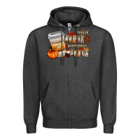 Charcoal Heather wild about pumpkin spice Zipper Hoodie - CowhideDigitalArt