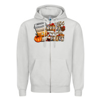 Dove Grey wild about pumpkin spice Zipper Hoodie - CowhideDigitalArt