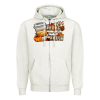 Oatmeal Heather wild about pumpkin spice Zipper Hoodie - CowhideDigitalArt
