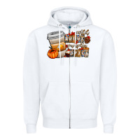 White wild about pumpkin spice Zipper Hoodie - CowhideDigitalArt