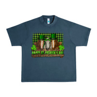 Midnight Navy happy st. patricks day horses with leprechaun Urban Heavy Tee - RanaPortraitStore