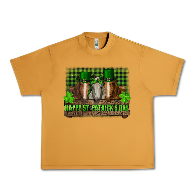 Happy St. Patricks Day Horses With Leprechaun Urban Heavy Tee by RanaPortraitStore | Teevron